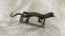Broche Lézard Argent Marcassite Art Déco Vintage