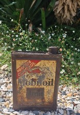 ANCIEN BIDON HUILE AUTO MOTO GARAGE MOBILOIL ARTIC ATELIER