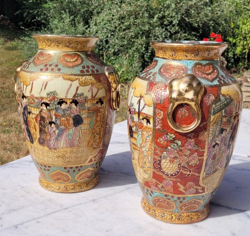 Paire vase chinois satsuma - paire,
