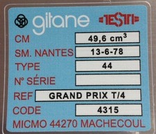 Autocollant Gitane Testi Grand