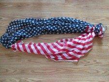 Red White Blue Stars & Stripes Scarf-All Jazzed Up-Size 38 x 72-American Flag