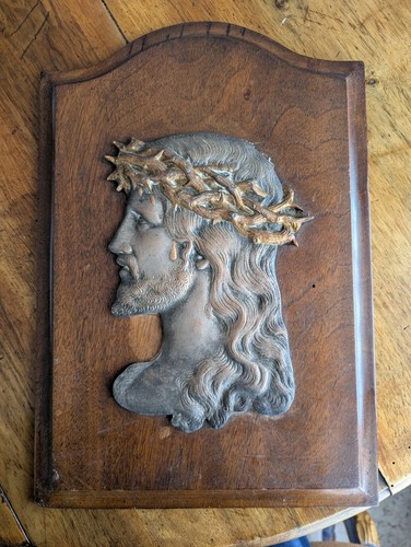 Plaque bois visage - bois,
