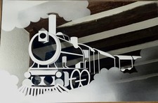 Miroir gravé Locomotive