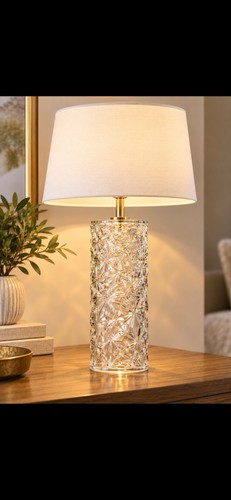 Lampe table pied verre - de,
