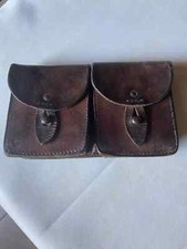 BROWN LEATHER BELT BAG WAR 39 45 MILITARY EQUIPMENT 1939 1945 RARE