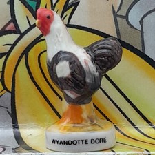 Rooster Wyandotte Porcelain Bean Gold Porcelain Bean D44S