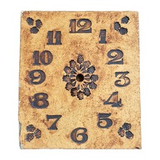 Facade d'Horloge Pendule Murale en Grès Herbier Années 70 Vallauris 21 x 18,5 cm