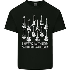 Trop De Guitares A Dit Aucun Guitariste T-Shirt En Coton Léger Pour Homme