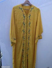 Caftan Marocain Jaune Brodé