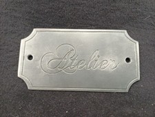 Plaque vintage ATELIER acier