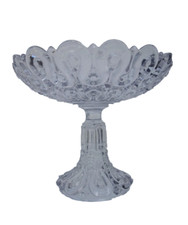 RARE LARGE ART DECO LUXVAL CLEAR  GLASS FOOTED BOWL VAL SAINT LAMBERT