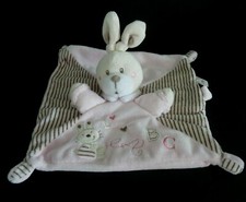 *. DOUDOU PLAT SIMBA NICOTOY LAPIN ROSE RAYE MARRON COEUR ABC EXCELLENT ETAT
