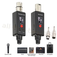 Wireless Microphone System XLR Transmitter Receiver Speaker Adapter Rechargeable