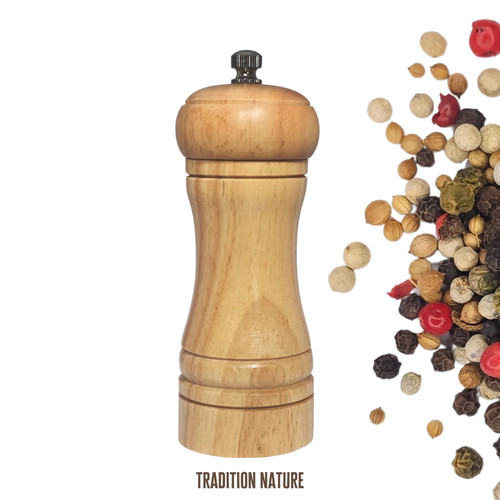 Moulin poivre bois 14 cm - poivre,