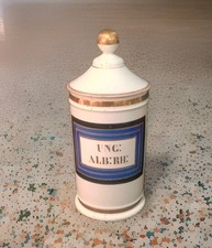 Ancien Pot De Pharmacie Porcelaine UNG: ALB: RH:
