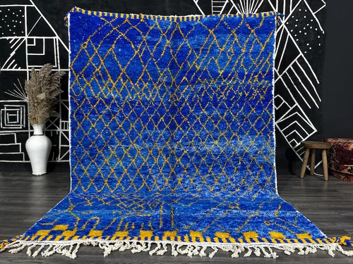 Tapis bleu marine marocain