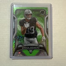 2024 Topps Resurgence BROCK BOWERS LIME GREEN STATIC (SHIMMER) REFRACTOR RC /15