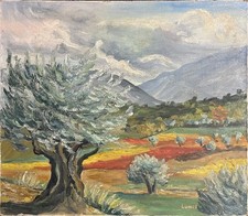 Tableau HST "Champ d'oliviers"