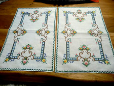 Linge ancien 2 Napperons coton