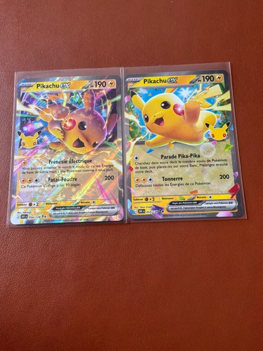 Lot cartes pikachu ex - de,