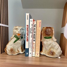 Cavalier King Charles Spaniel Vintage Ceramic Bookends of Decorations Set of 2