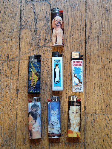 Lot briquets vintage animaux - briquets,