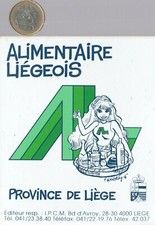 STICKER. LIEGE FOOD. Comic illustration François Walthery. 1991