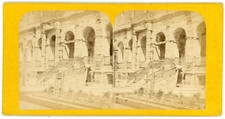 Stereo, Paris, ruins Château des Tuileries, Napoleon III staircase vintage stere