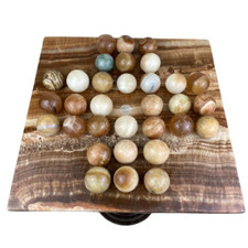 Onyx/Marble Solitaire Game - 30cm Square Tray with 32 Balls