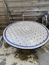 table mosaique et fer forgé +
