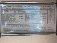French combat ration 24h (2 meals), several menus 