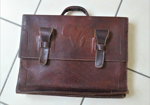 Cartable serviette en cuir - cartable,