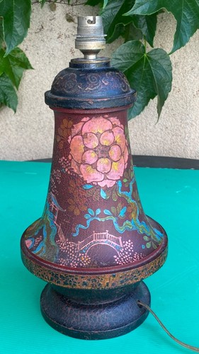 Ancien pied lampe bois - de,