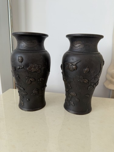 Paire vases bronze - paire, de