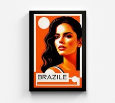 Tableau sur toile maille femme coloré Brésil peinture murale toile art musée art