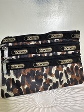 True Vintage Le Sport Sac Accessory Bag Cheetah Print Made In USA??