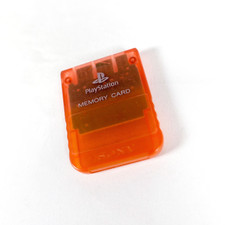 Carte Memoire Memory Card Sony Playstation PS1 Officiel SCPH-1020 Clear Orange 3