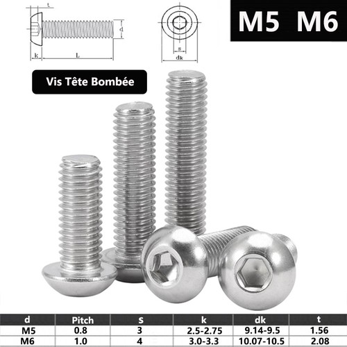 Vis tête bombée - bombée, bhc