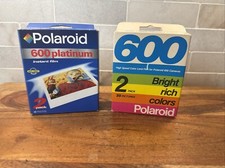 Lot Of 2 POLAROID 600 Instant Film High Speed & Platinum - New Expired - 2 x 20