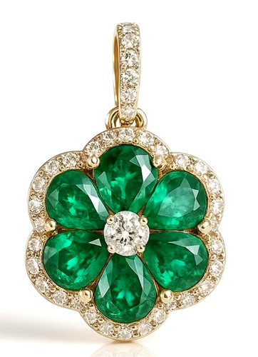Pendentif fleur diamant - pendentif,