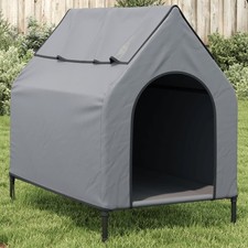 Niche pour Chien Chenil Maison Animaux Gris Clair Tissu Oxford et Acier vidaXL