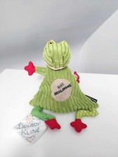 Doudou Plat Croakos Grenouille Verte Yeux Jaunes Pattes Rouges  -  Les Déglingos