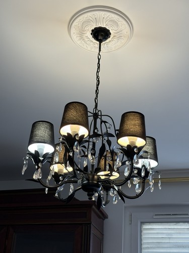 Lustre noir lumières - lustre,
