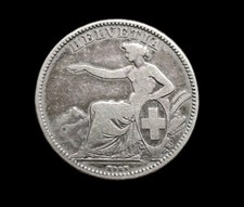 Suisse Rare 2 Franc En Argent Helvetia 1862 B ( Berne ).