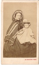 Mother and daughter baby on her lap Photo CDV circa 1860 E. Faucet
