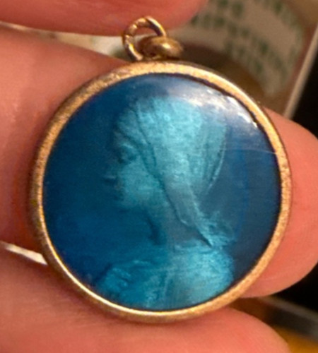 Médaille vierge 18k émail - médaille,