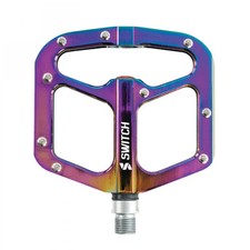 PEDALE VTT DESCENTE - BMX SWITCH GAP OIL ALU FILETAGE 9-16 AVEC PICOTS ARGENT