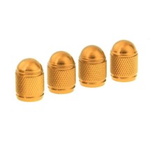 4x bouchon de valve aluminium anodisé JAUNE OR capuchon roue auto moto - NEUF