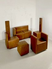 1980 ENSEMBLE SALON BAR CLUB DECOR POST-MODERNISTE CONSTRUCTIVISTE CUBISTE