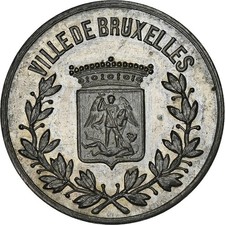Belgique, Médaille, Pierre Dustin, Ami des Lumières, Ville de Bruxelles, 1879